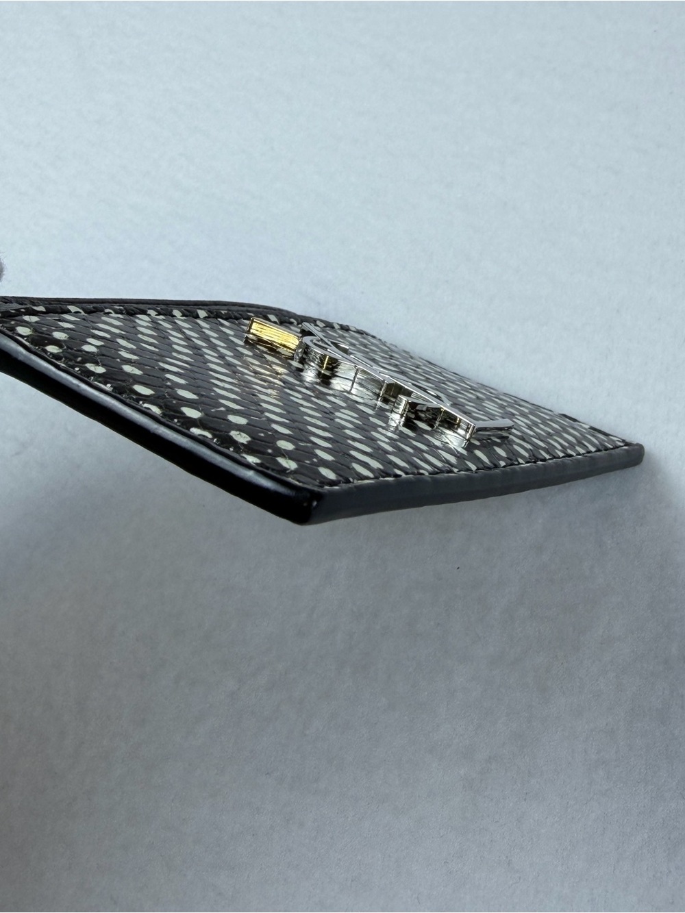 Saint Laurent Black and White Patterned Card Holder with YSL Logo - Picture 12 of 13